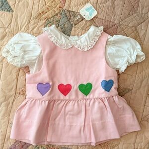 NWT Vintage Betti Terrell Heart Top & Blouse Set | Size 12-18m | 1980s